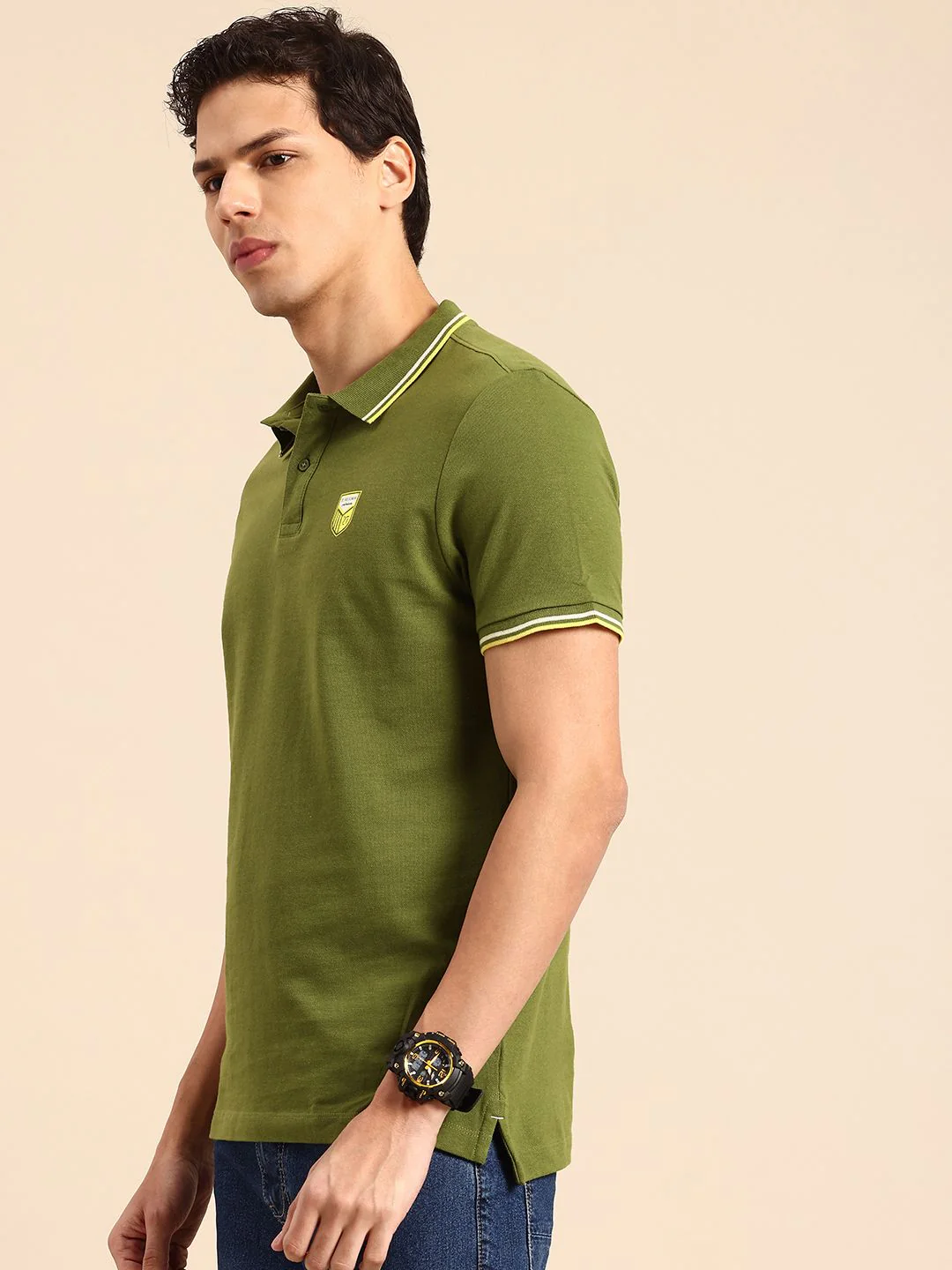 Being Human Pure Cotton Polo Collar T-shirt - Image 3