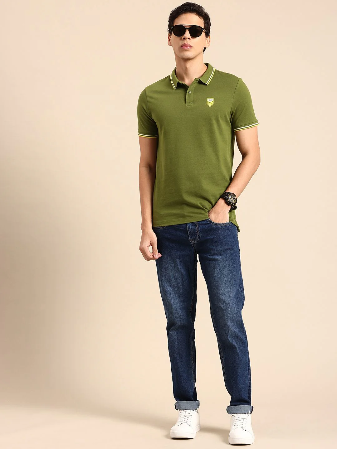 Being Human Pure Cotton Polo Collar T-shirt - Image 4