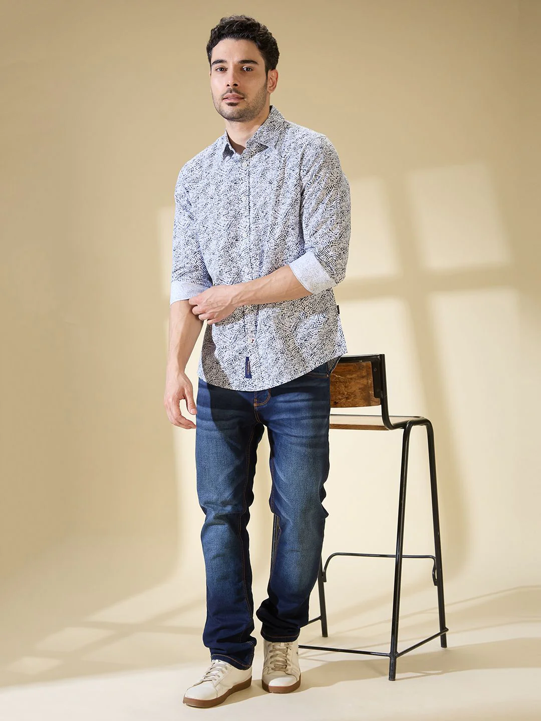 Being Human Pure Cotton Slim Fit Opaque Printed Casual Shirt - Image 4