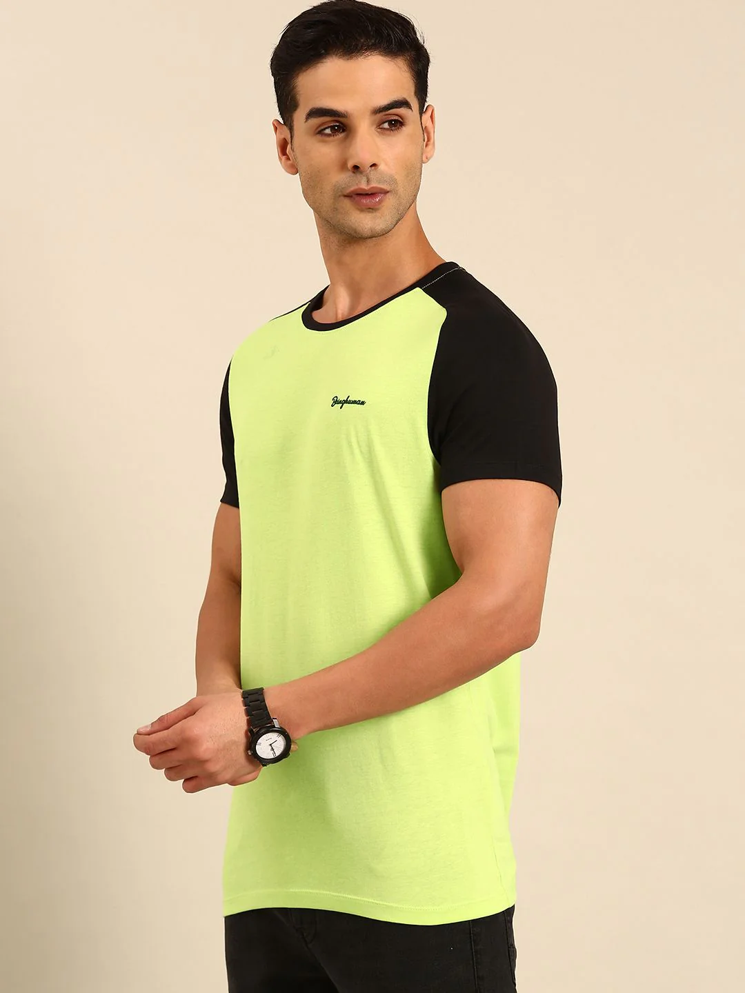 Being Human Pure Cotton Solid Casual T-shirt - Image 3