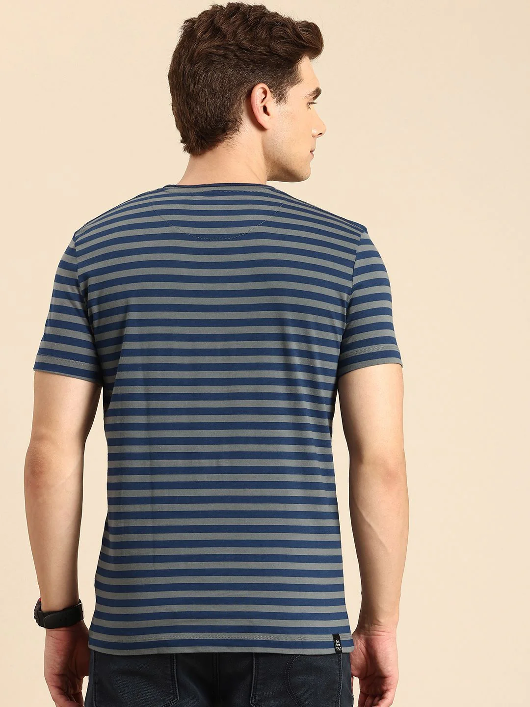 Being Human Pure Cotton Striped Applique T-shirt - Image 4