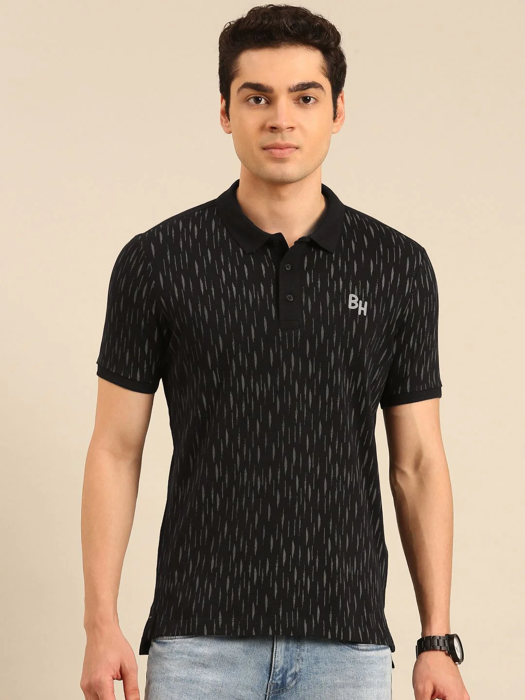Being Human Self Design Polo Collar Pure Cotton T-shirt - Image 3