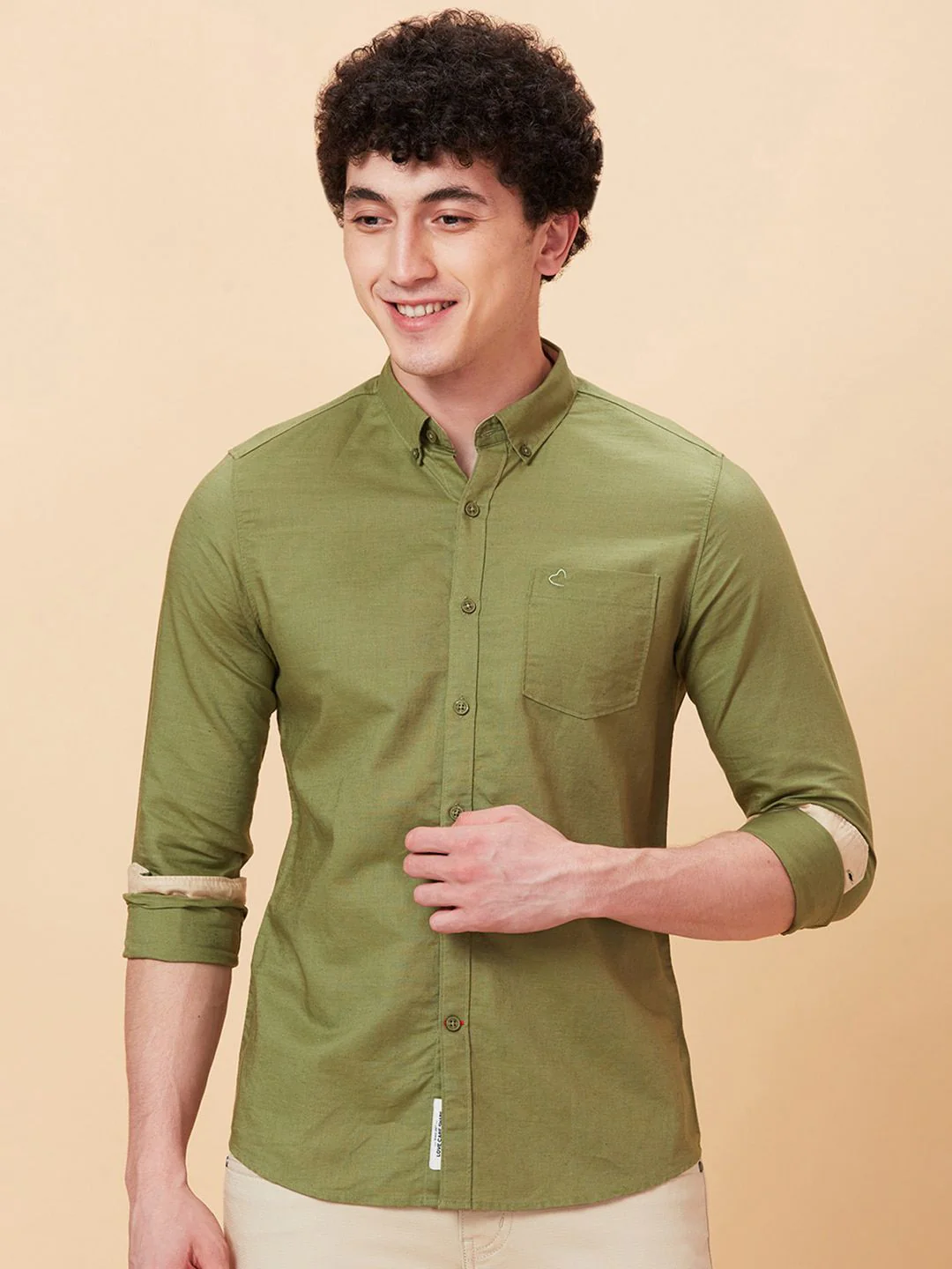 Being Human Slim Fit Button-Down Collar Long Sleeves Casual Shirt
