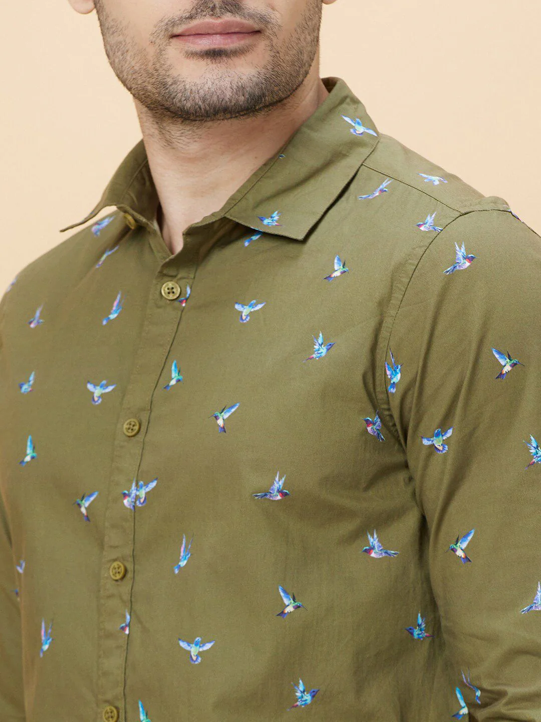 Being Human Slim Fit Conversational Print Spread Collar Long Sleeves Casual Shirt - Image 2