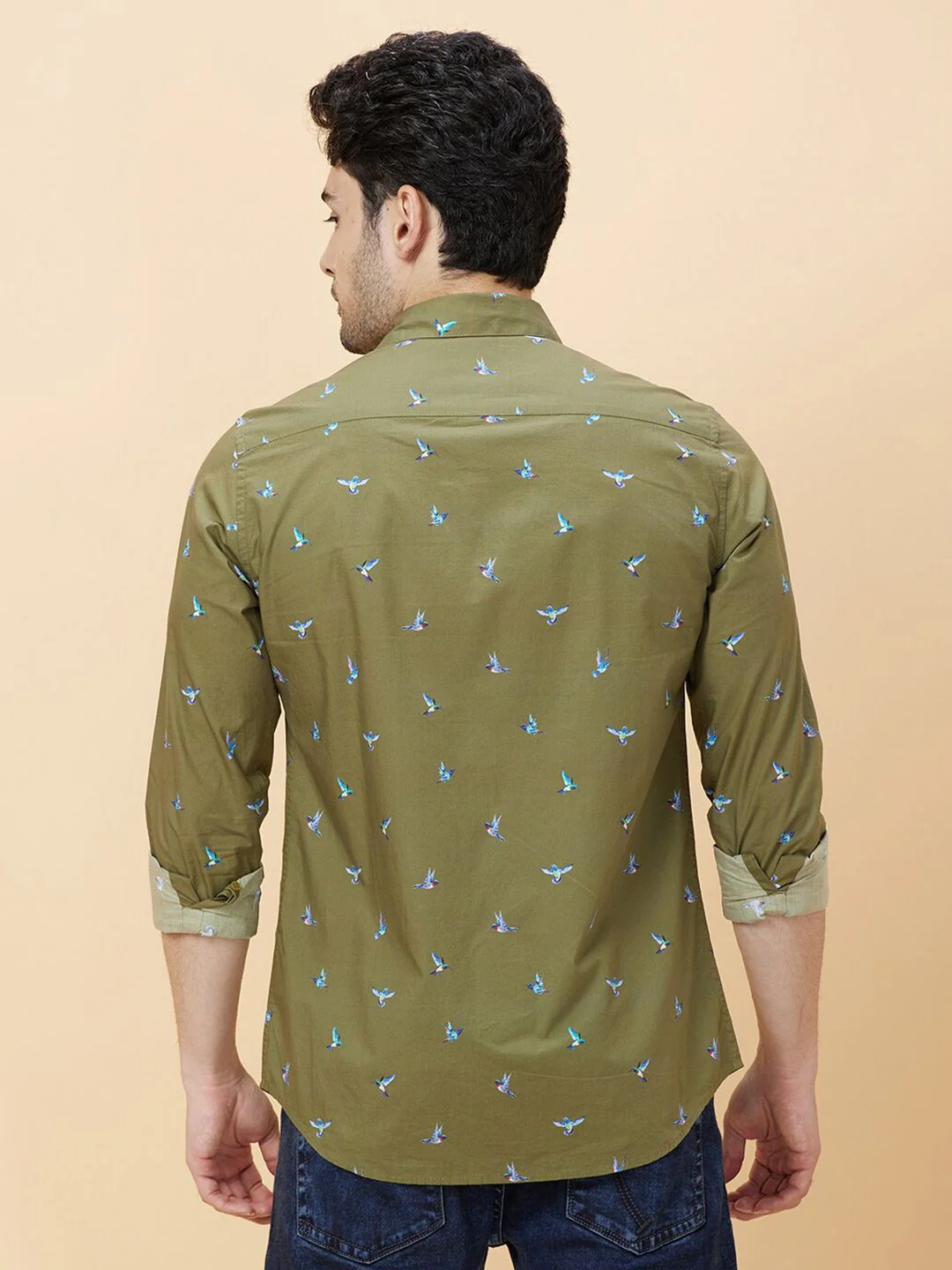 Being Human Slim Fit Conversational Print Spread Collar Long Sleeves Casual Shirt - Image 5