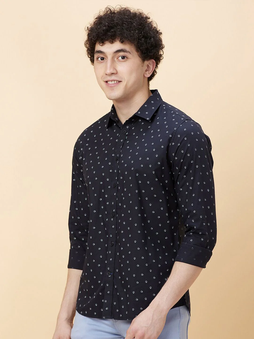 Being Human Slim Fit Opaque Printed Pure Cotton Casual Shirt - Image 3