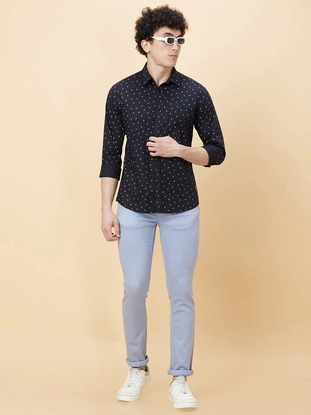 Being Human Slim Fit Opaque Printed Pure Cotton Casual Shirt - Image 6