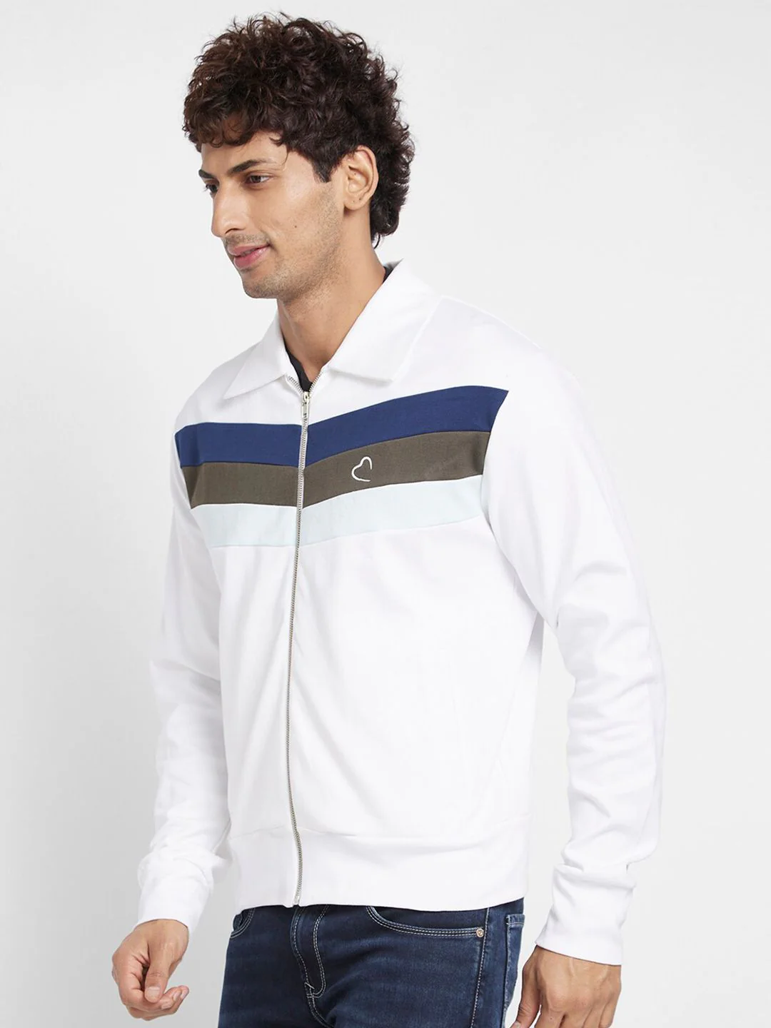 Being Human Spread Collar Front Open Sweatshirt - Image 3