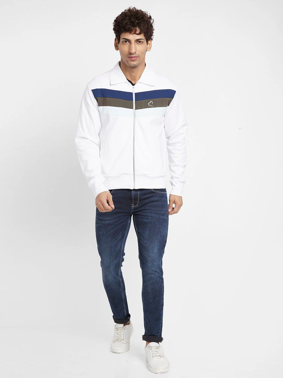 Being Human Spread Collar Front Open Sweatshirt - Image 4