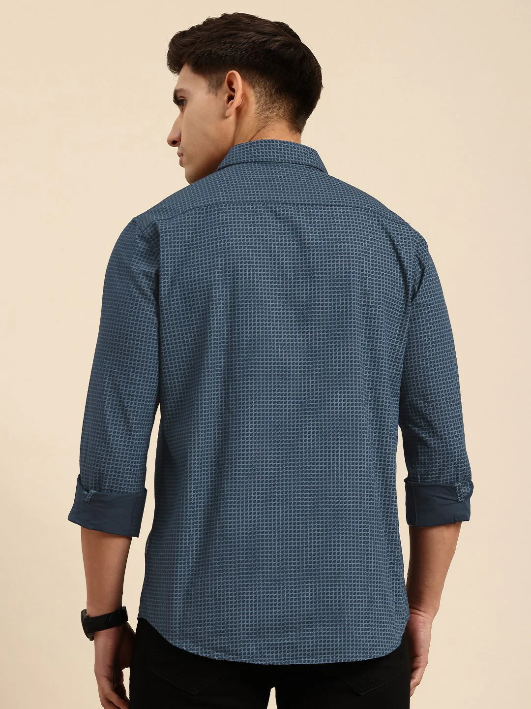 Being Human Spread Collar Geometric Printed Cotton Slim Fit Casual Shirt - Image 4