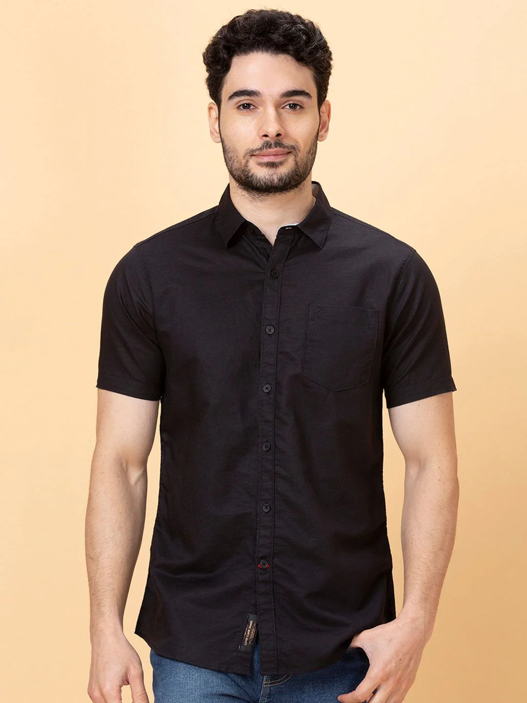 Being Human Spread Collar Slim Fit Cotton Casual Shirt