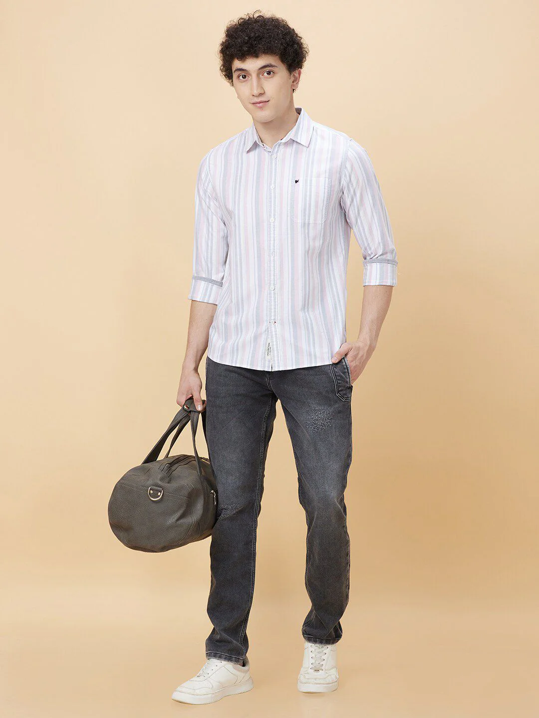 Being Human Striped Cotton Spread Collar Slim Fit Casual Shirt - Image 6