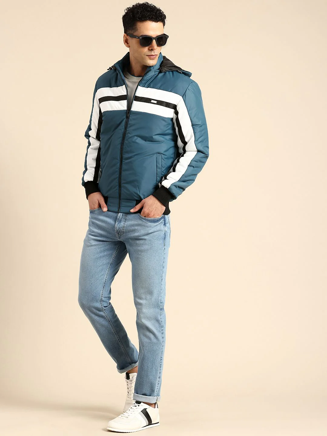 Being Human Striped Hooded Padded Jacket - Image 4