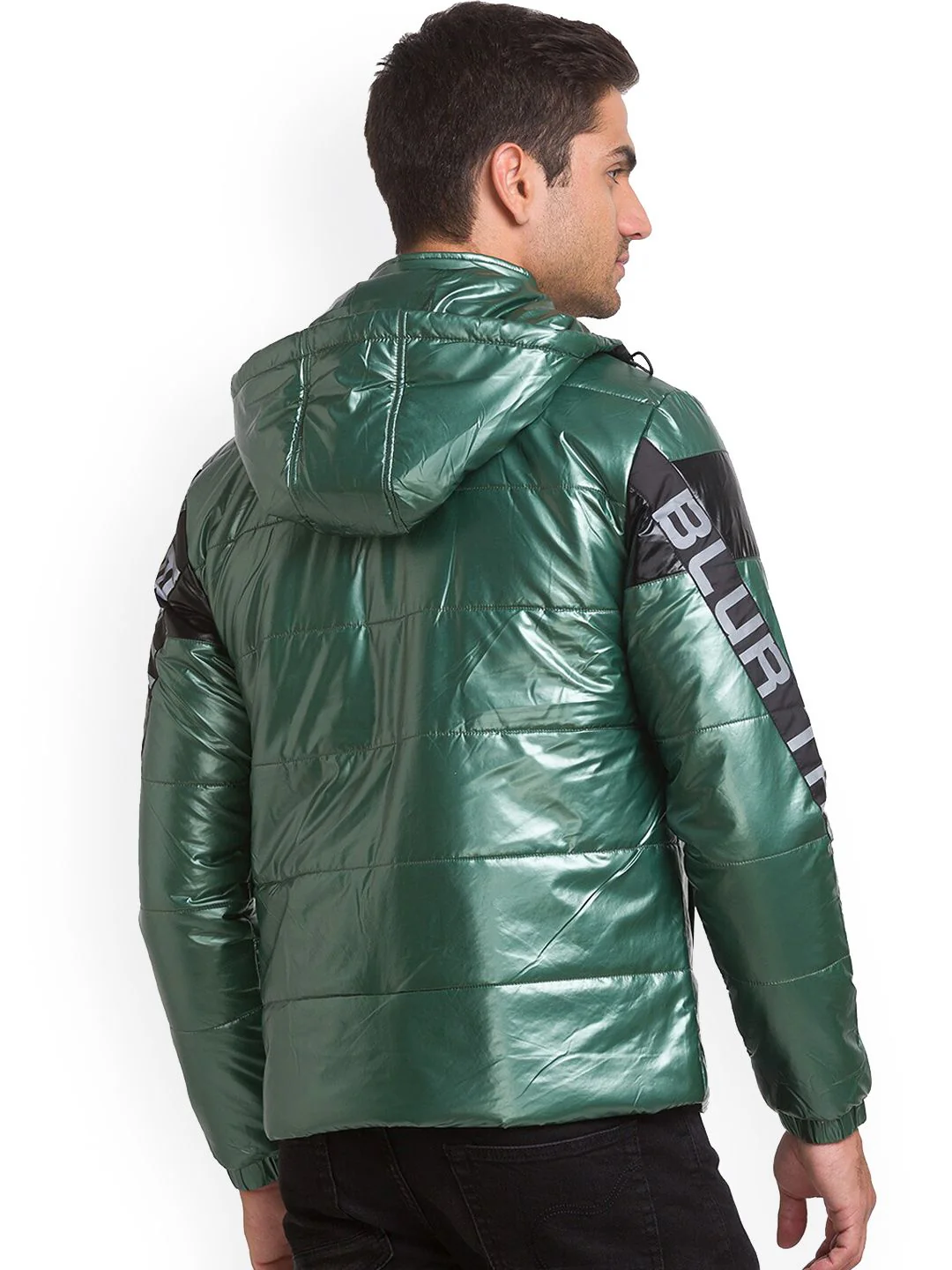 Being Human Striped Hooded Puffer Jacket - Image 3