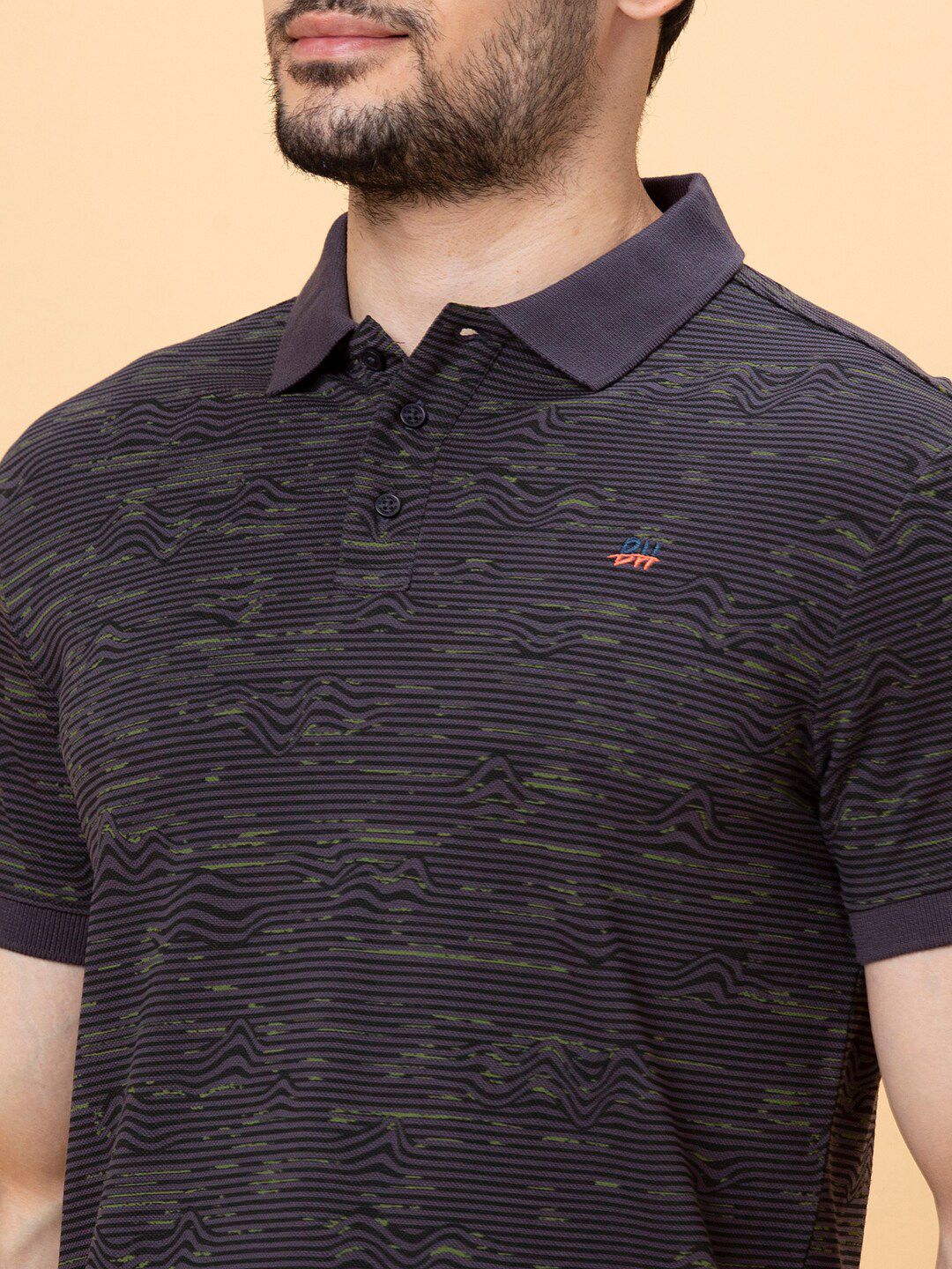 Being Human Striped Polo Collar Casual T-shirt - Image 2
