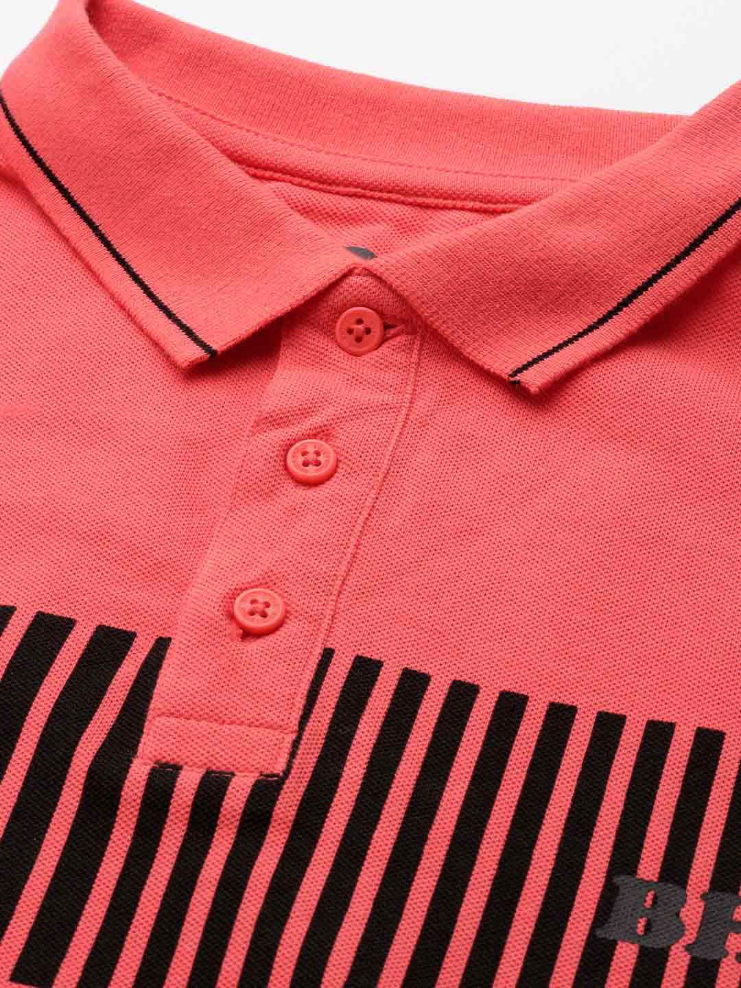 Being Human Striped Polo Collar Pure Cotton T-shirt - Image 2