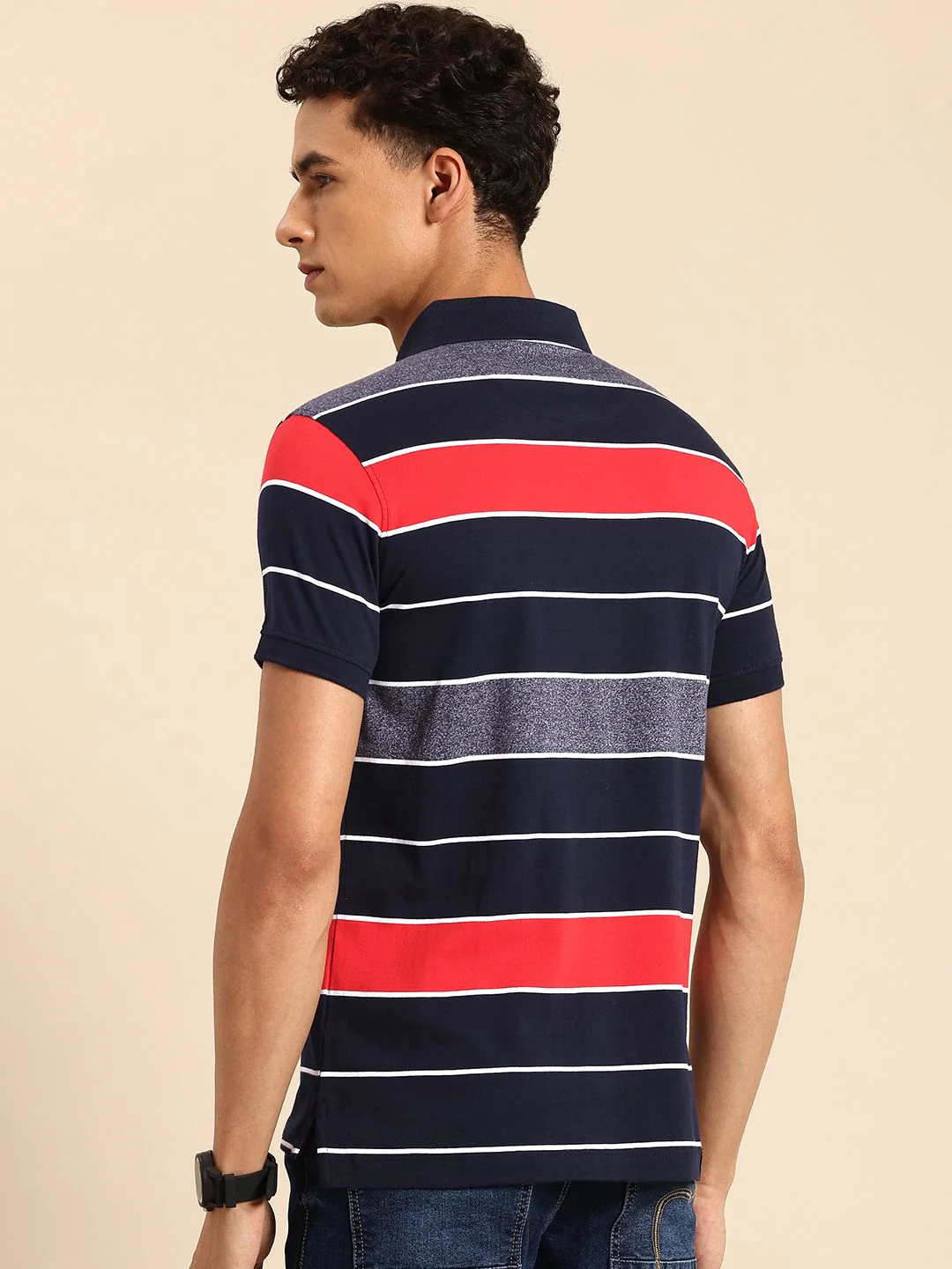 Being Human Striped Polo Collar T-shirt - Image 4