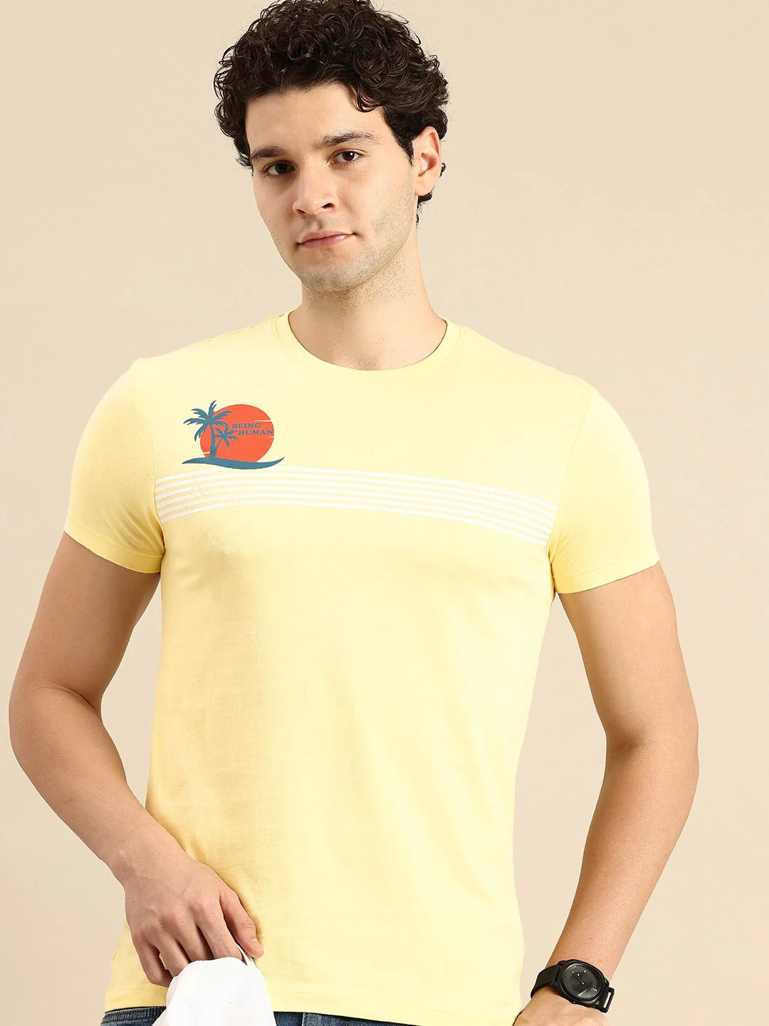 Being Human Striped Pure Cotton T-shirt