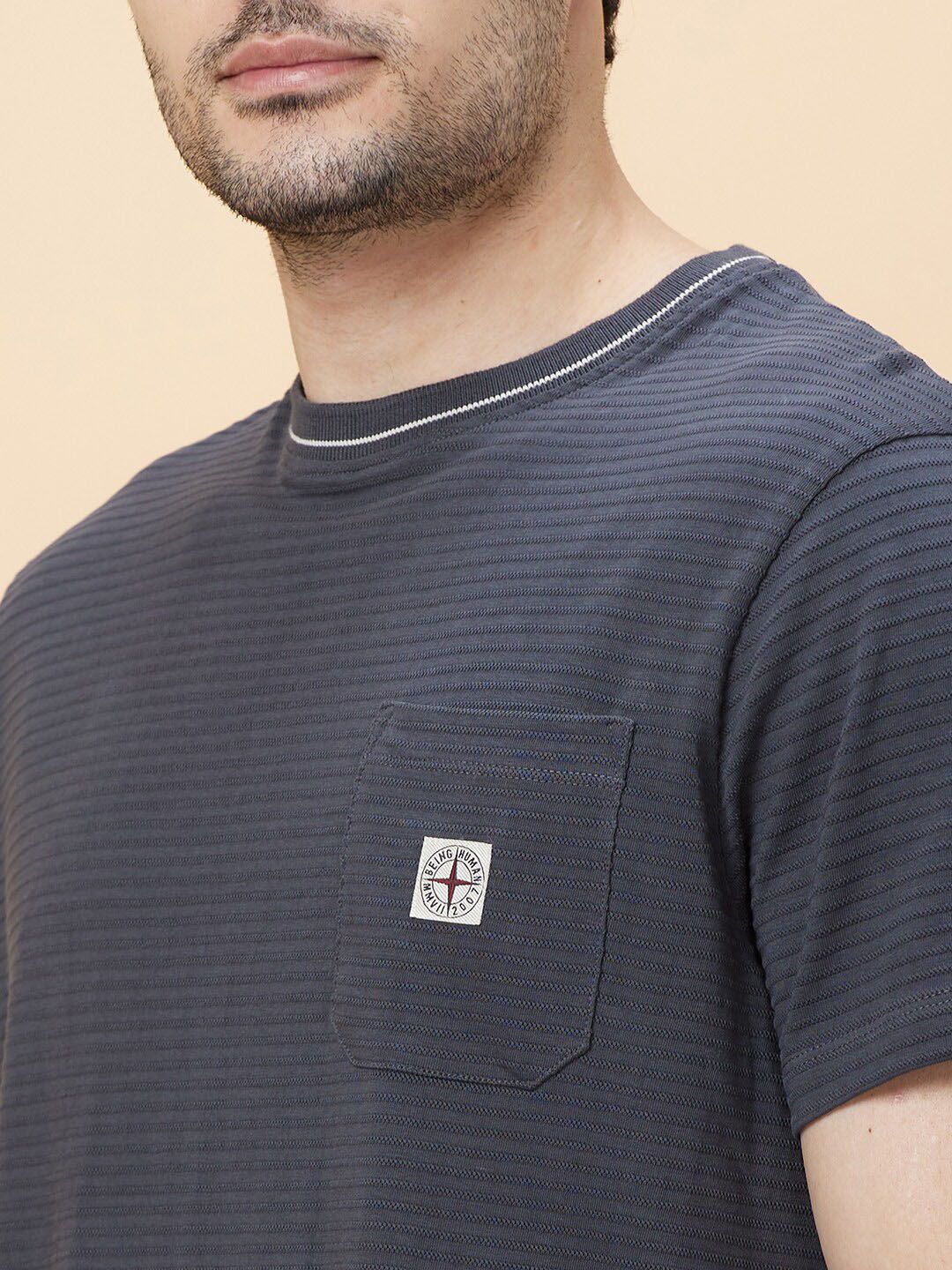 Being Human Striped Round Neck T-shirt - Image 2