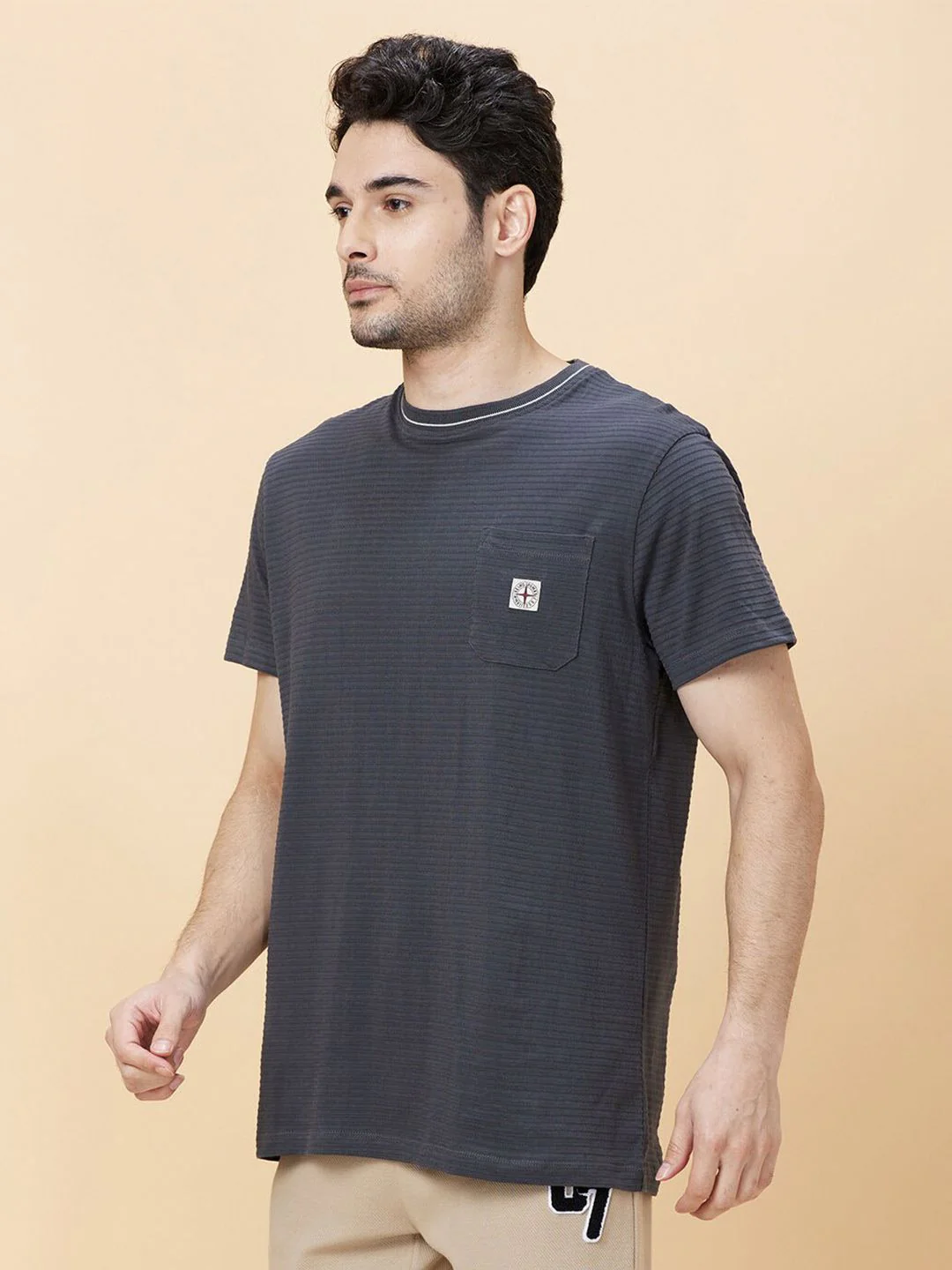 Being Human Striped Round Neck T-shirt - Image 3