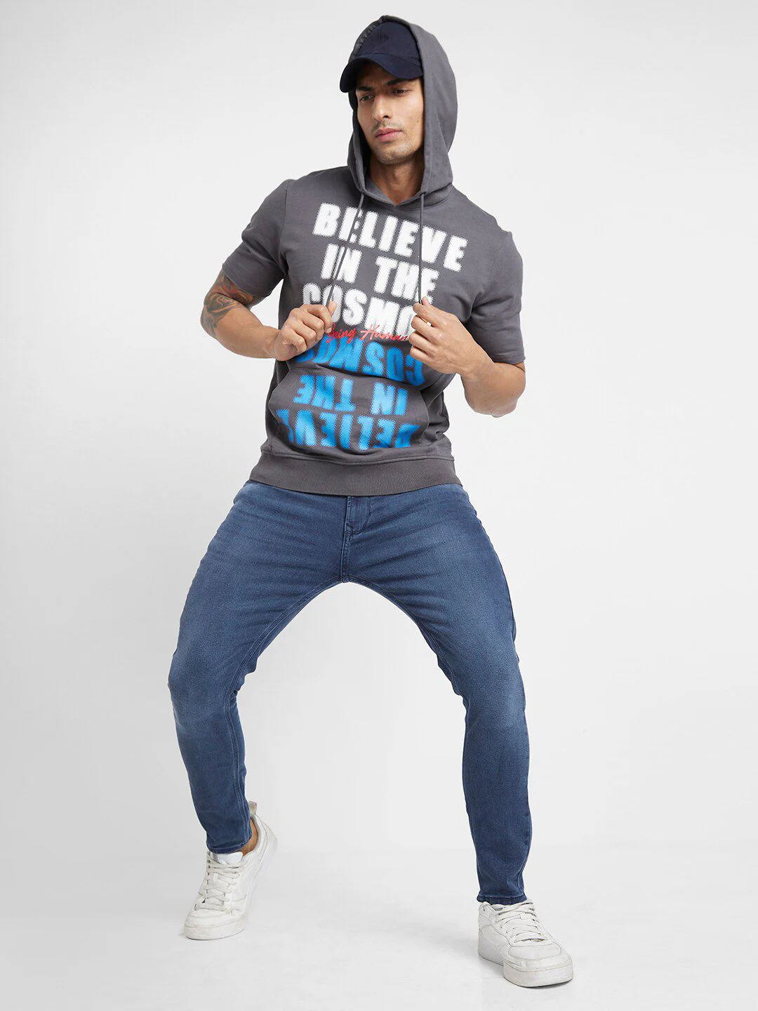 Being Human Typography Printed Hooded Cotton Pullover - Image 6