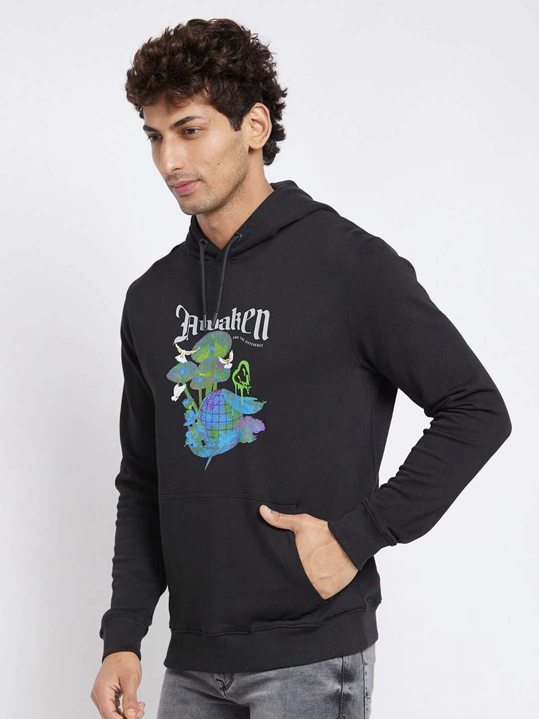 Being Human Typography Printed Hooded Cotton Pullover - Image 3