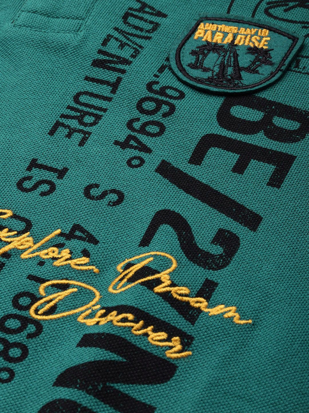 Being Human Typography Printed Polo Collar Pure Cotton T-shirt - Image 2