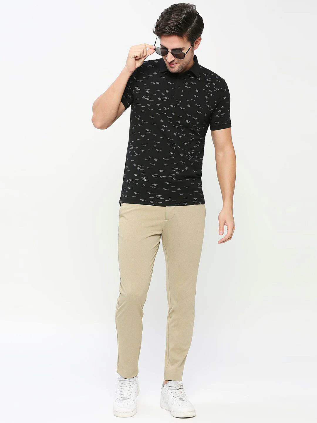 Being Human Typography Printed Polo Collar Regular Fit Cotton Regular T-shirt - Image 6