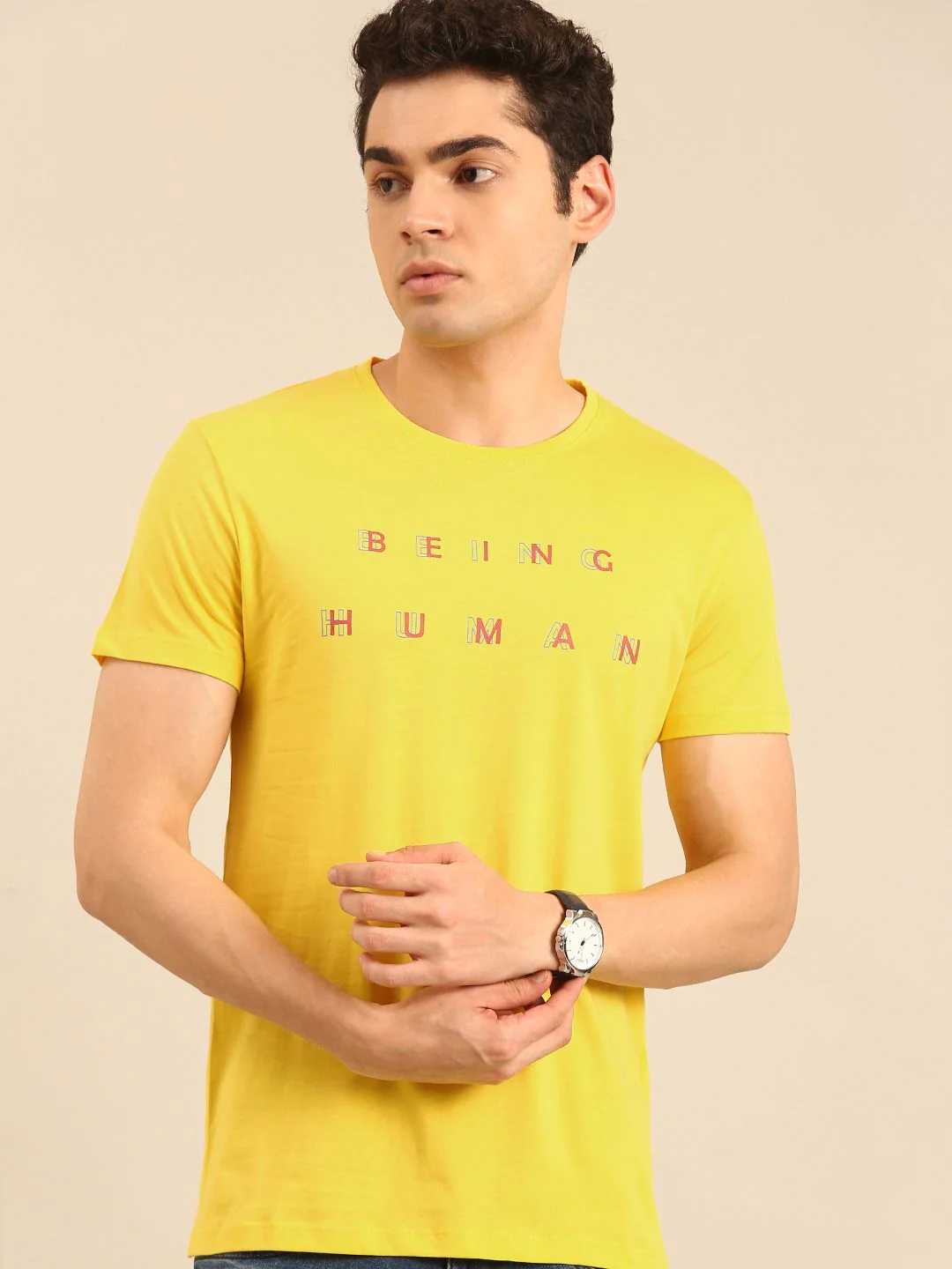 Being Human Typography Printed Pure Cotton T-shirt