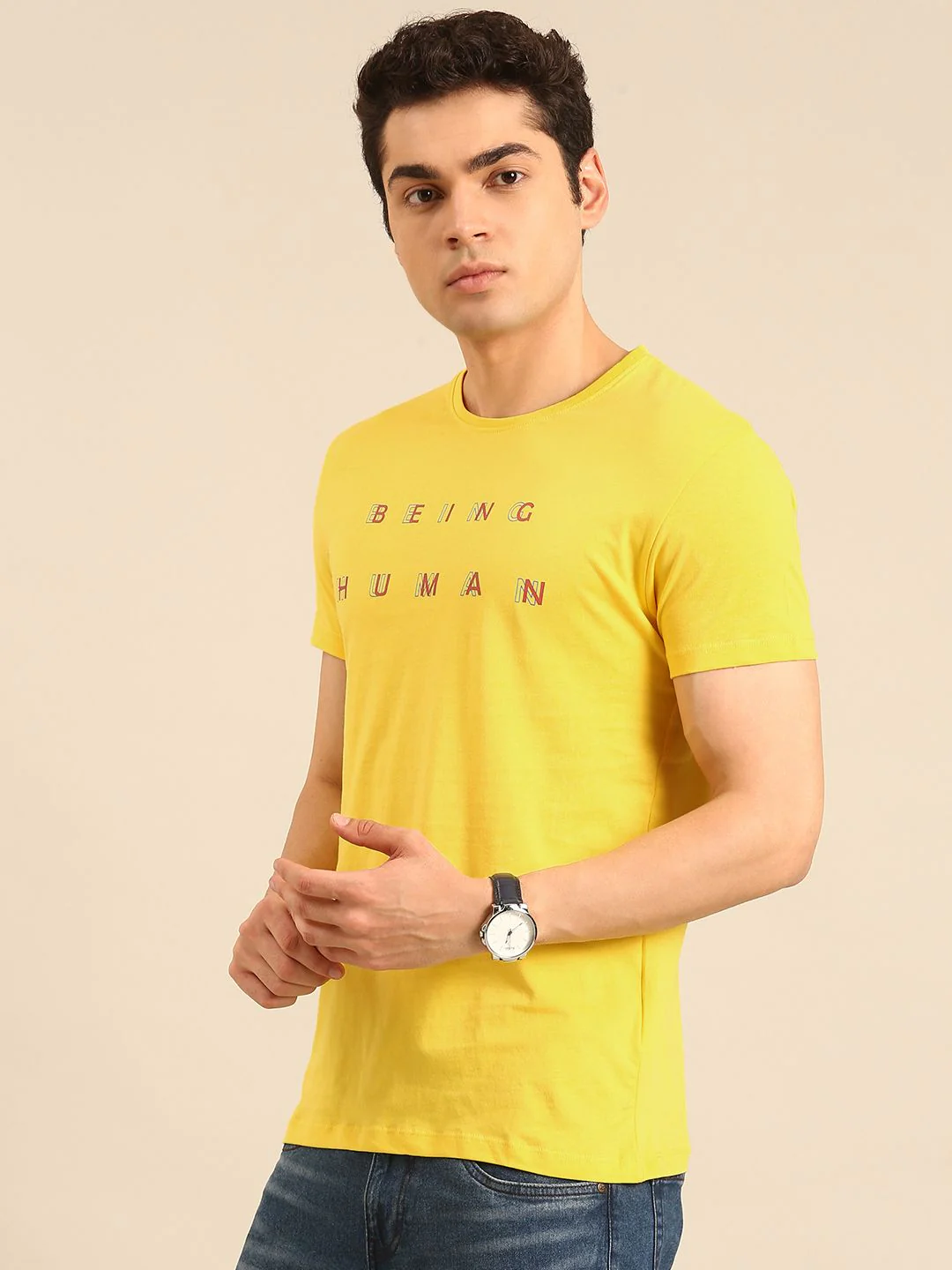 Being Human Typography Printed Pure Cotton T-shirt - Image 3