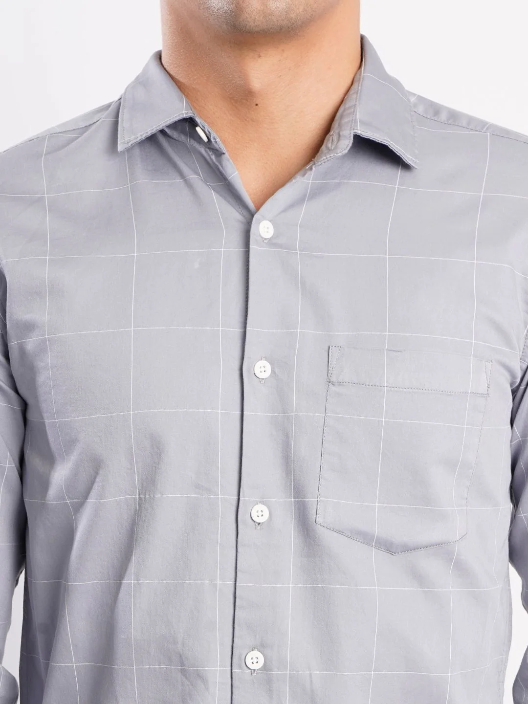 Bene Kleed Checked Spread Collar Pure Cotton Shirt - Image 2