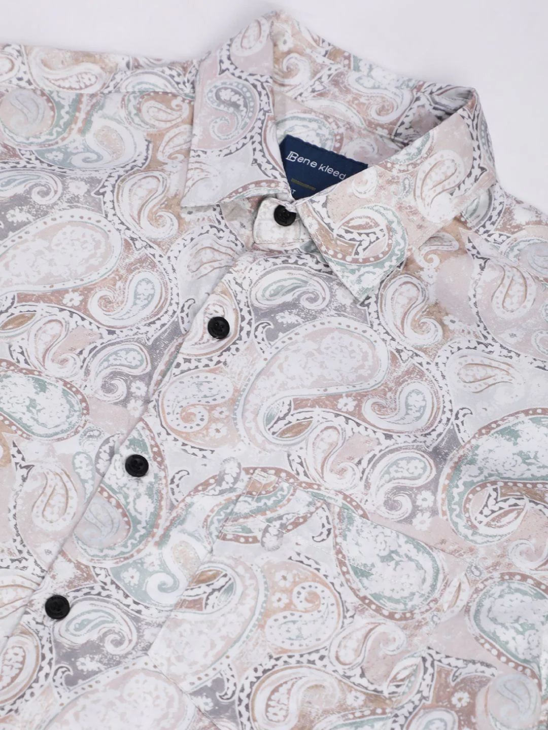 Bene Kleed Ethnic Motifs Spread Collar Cotton Regular Fit Casual Shirt - Image 7
