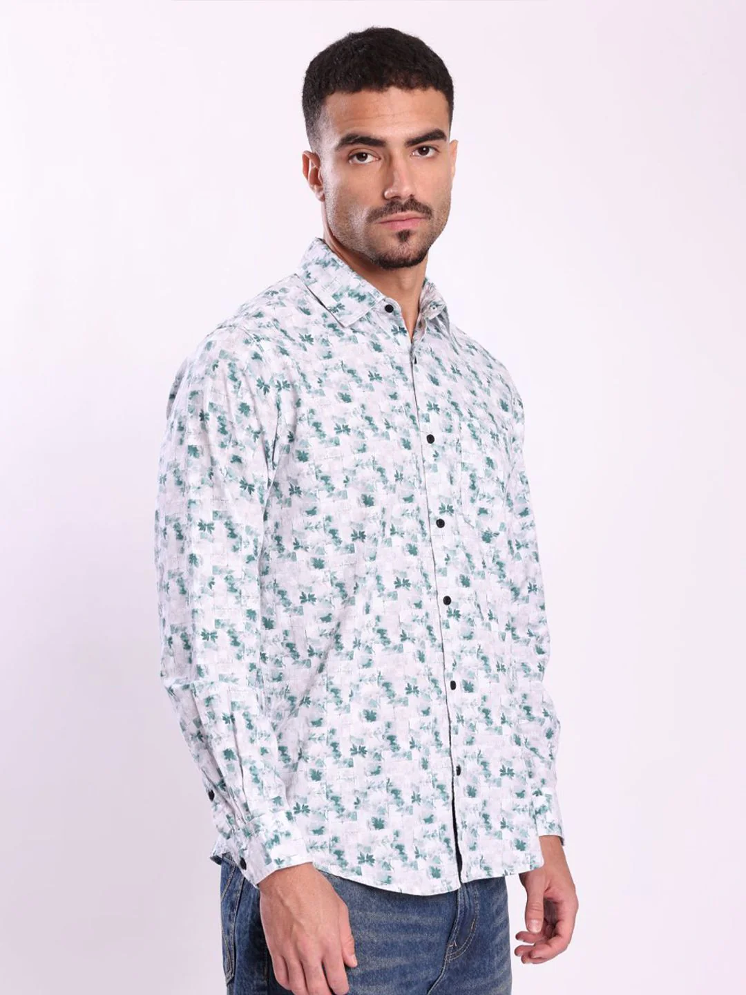 Bene Kleed Floral Printed Spread Collar Cotton Regular Fit Casual Shirt - Image 3