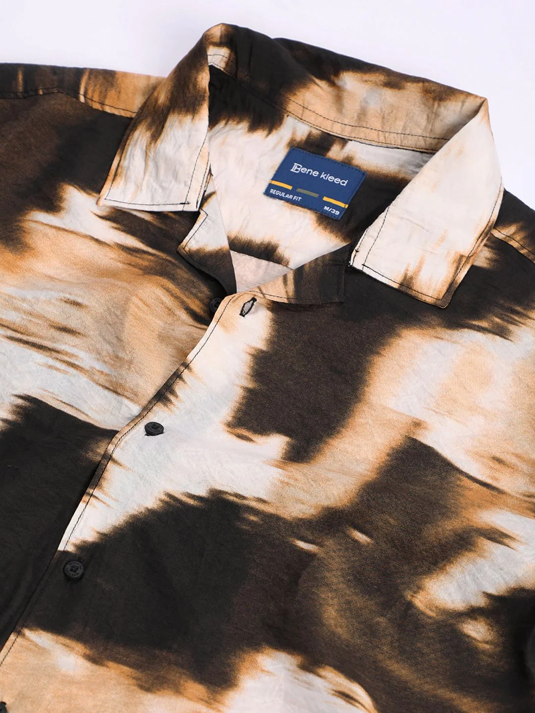 Bene Kleed Men Abstract Printed Cuban Collar Casual Shirt - Image 6