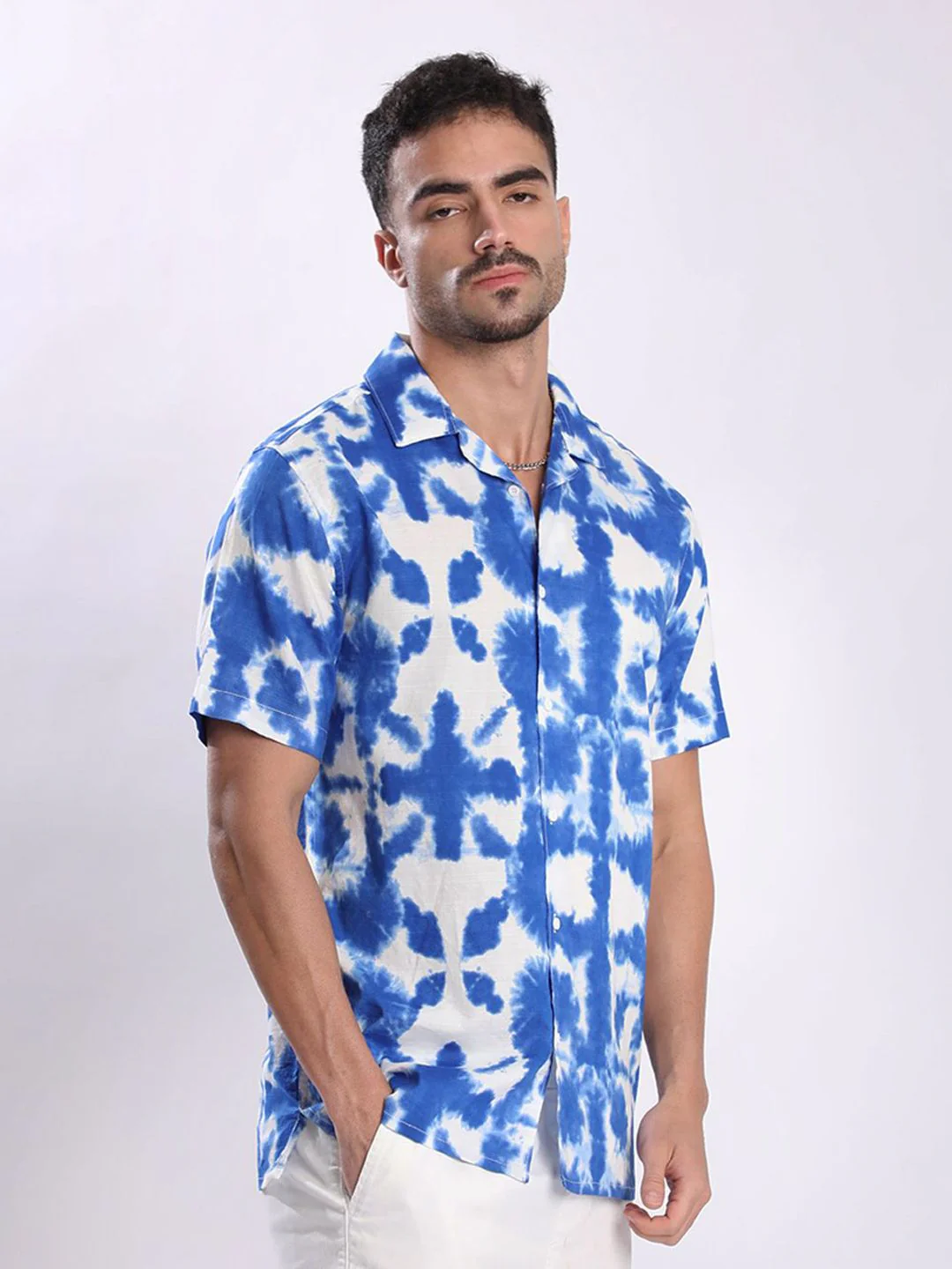Bene Kleed Men Abstract Printed Cuban Collar Casual Shirt - Image 3