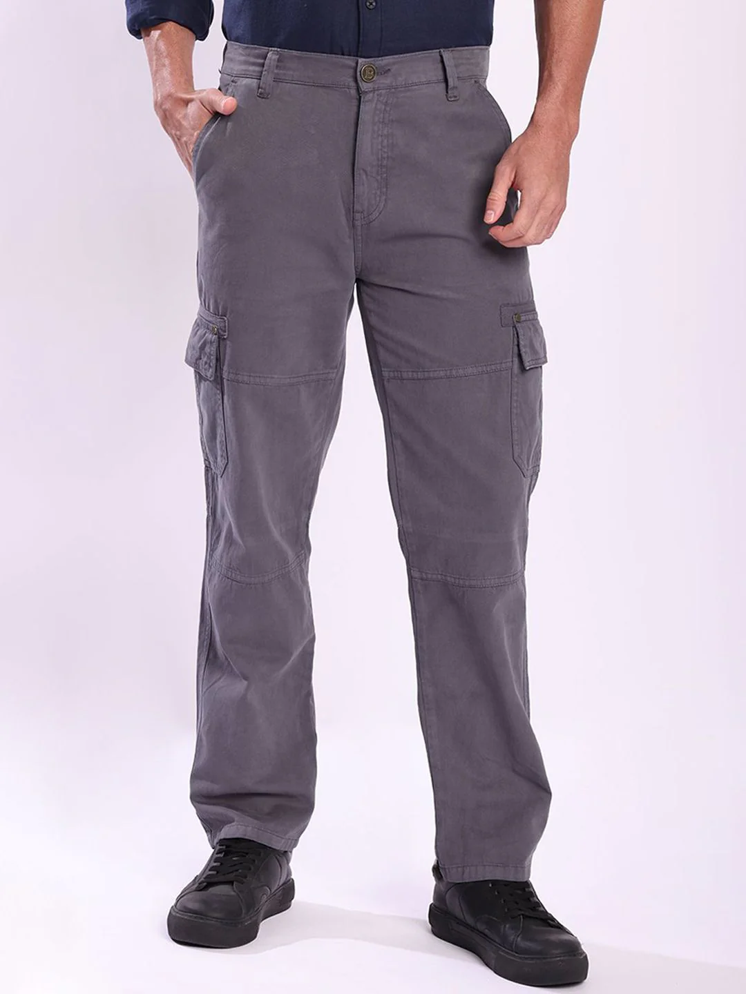 Bene Kleed Men Relaxed Fit Mid-Rise Pure Cotton Cargos Trouser