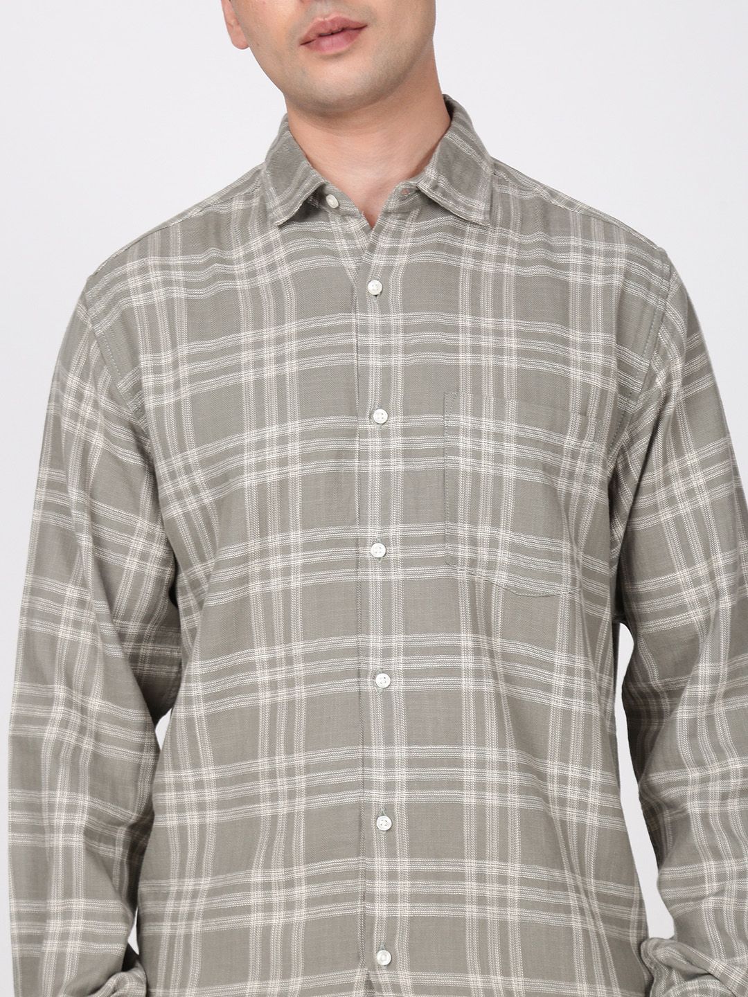Bene Kleed Men Windowpane Checks Checked Spread Collar Casual Shirt - Image 2