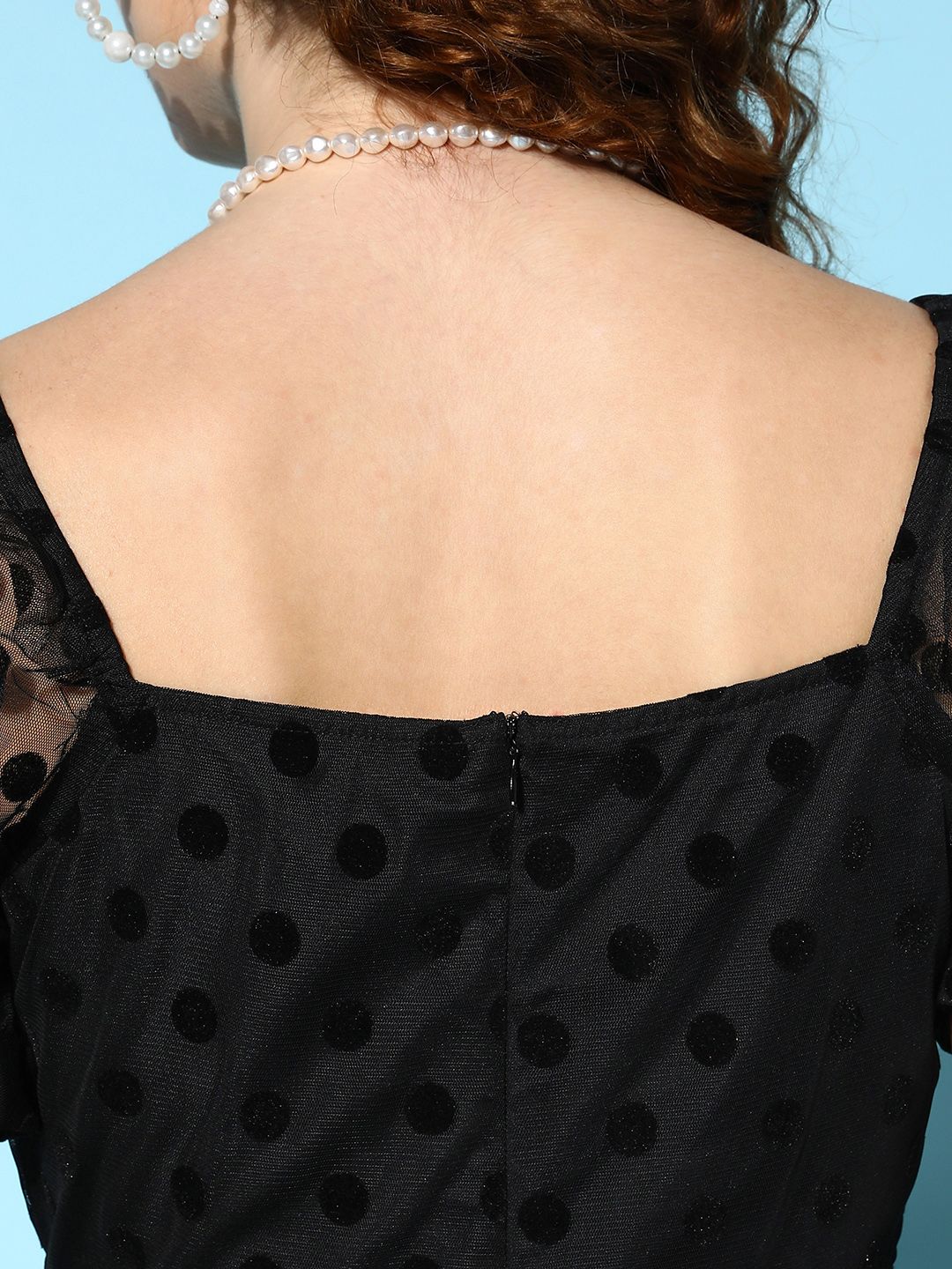 Berrylush Black Square Neck Fit & Flare Mini Dress - Image 6