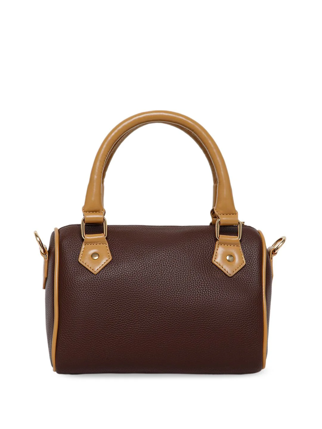 Berrylush Brown Structured Handheld Bag - Image 4