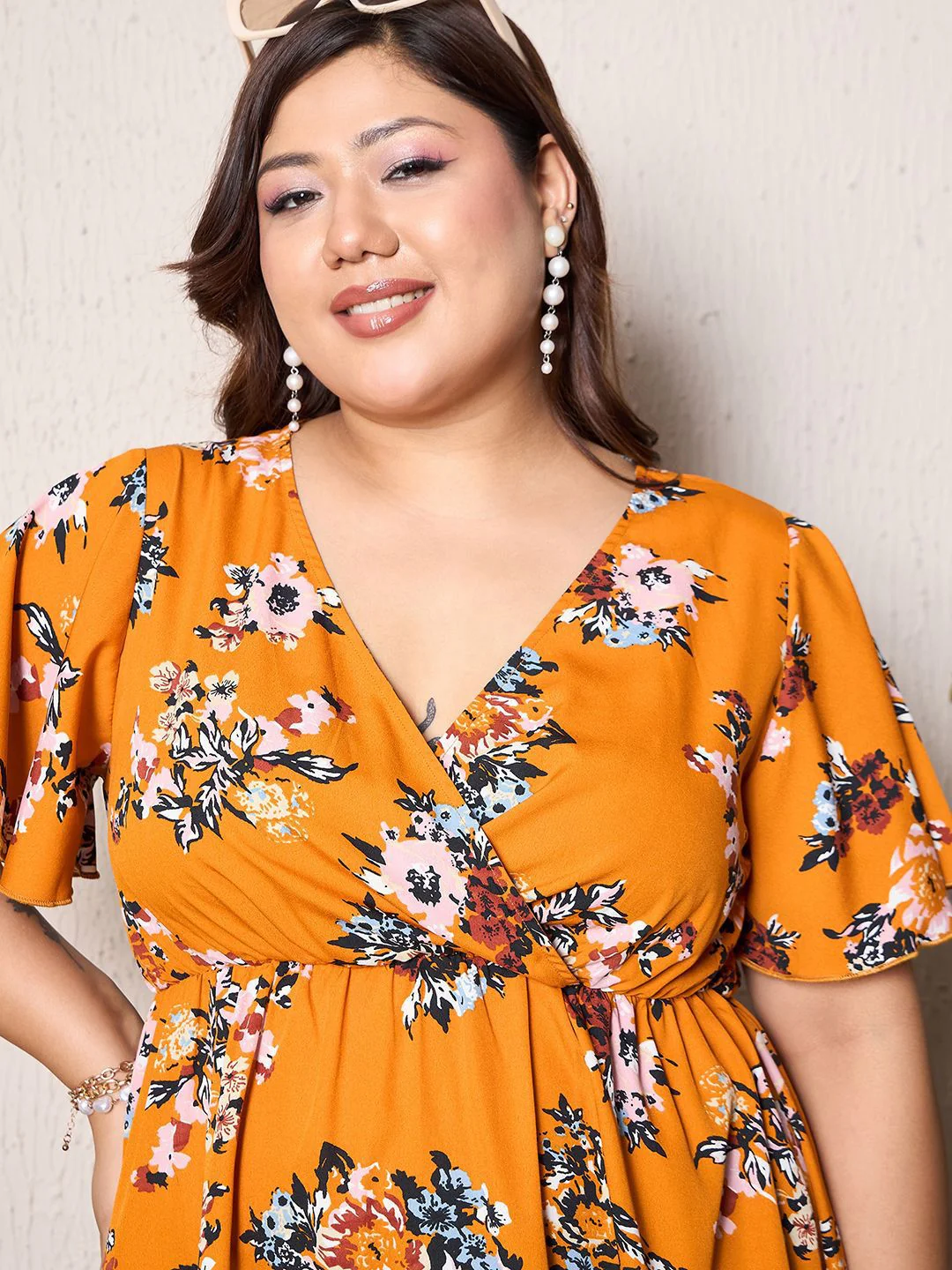 Berrylush Curve Floral Print Fit & Flare Dress - Image 3