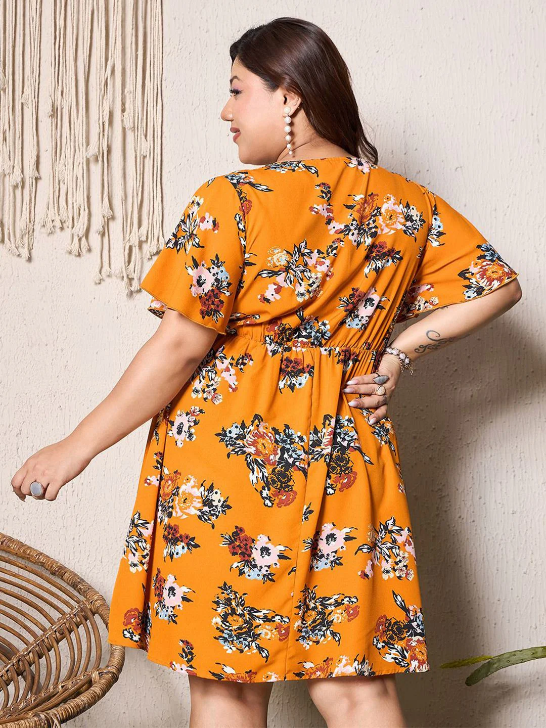 Berrylush Curve Floral Print Fit & Flare Dress - Image 4