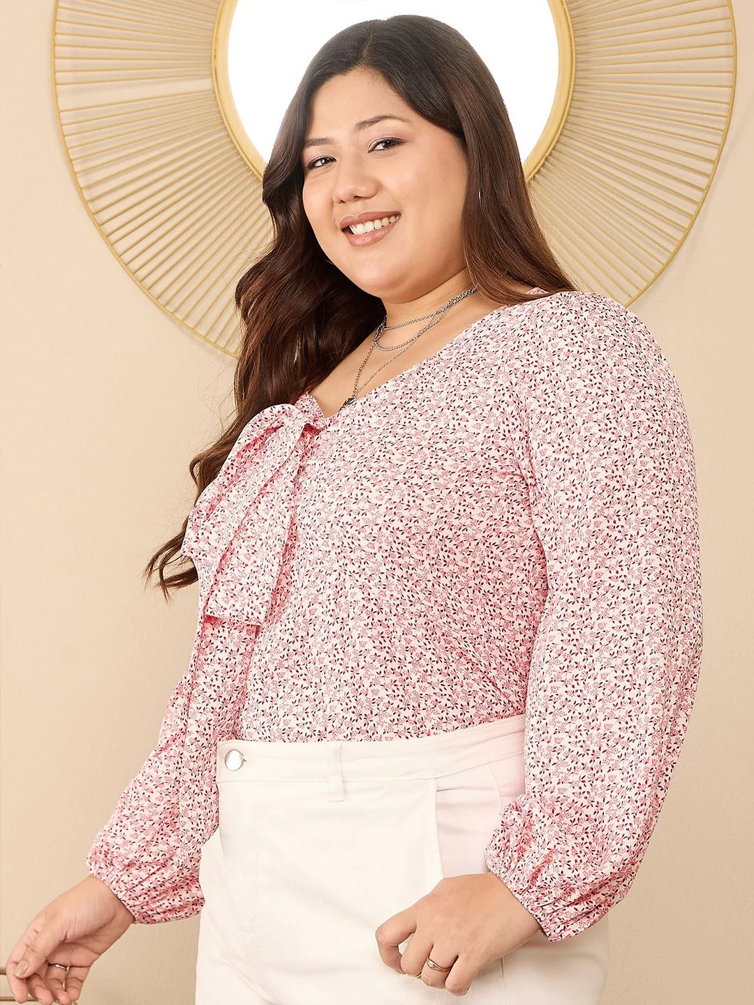 Berrylush Curve Floral Printed Plus Size Top - Image 3