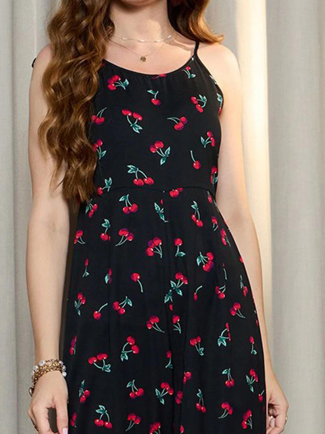 Berrylush Floral Printed Shoulder Straps Basic Jumpsuit - Image 3
