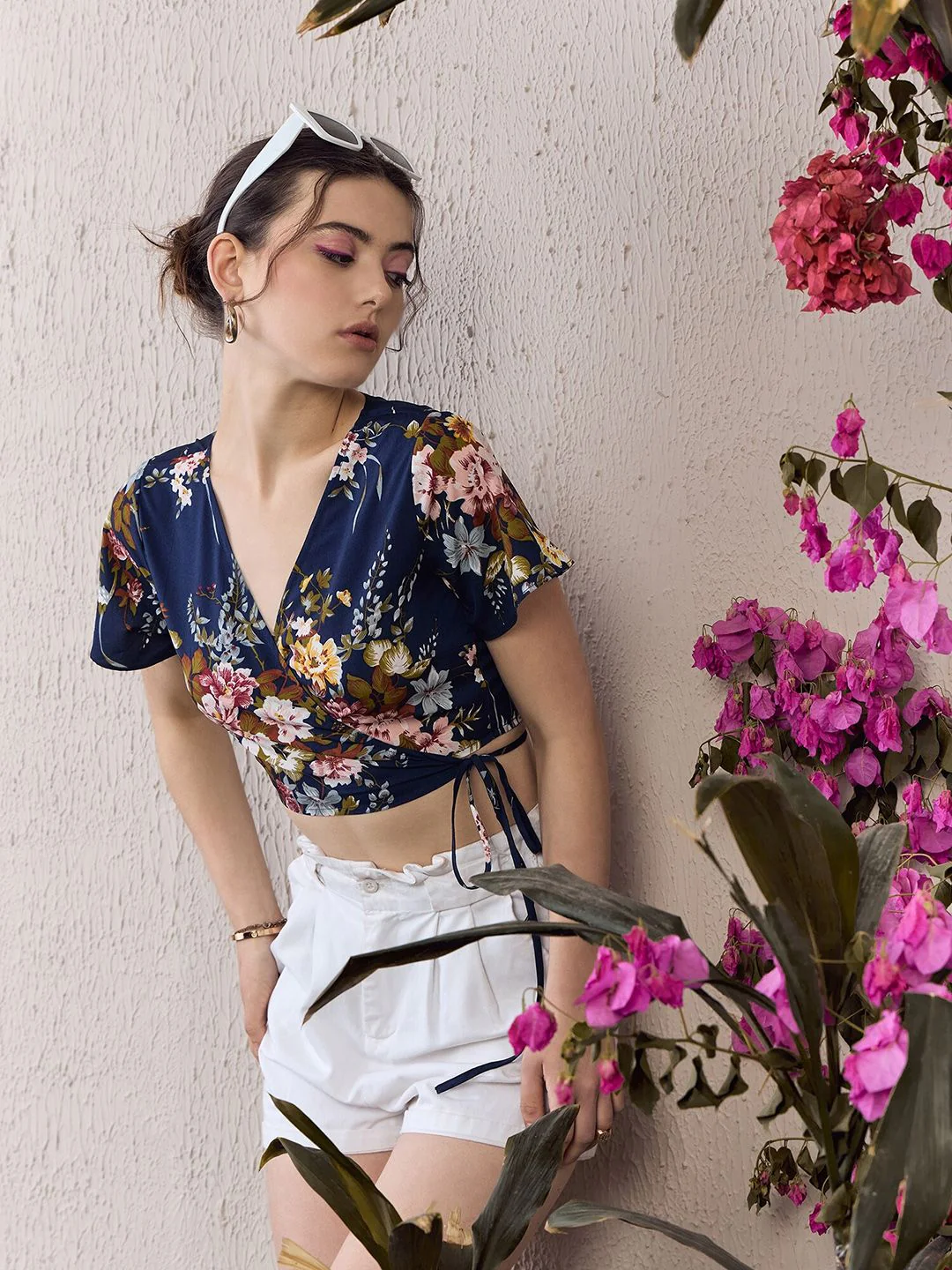 Berrylush Floral Printed Wrap Crop Top - Image 6