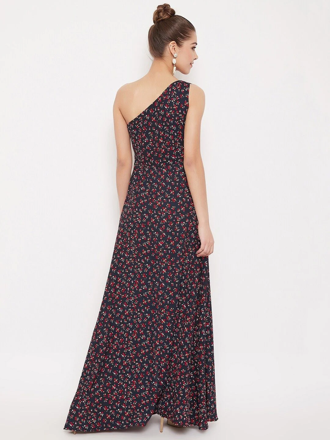 Berrylush Navy Blue Floral Printed Maxi Dress - Image 5