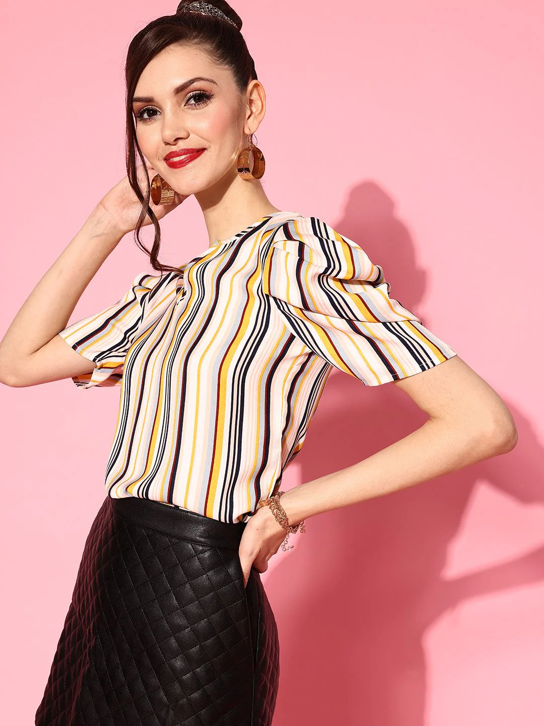 Berrylush Pretty Pink Vertical Striped Vacay Attire - Image 3