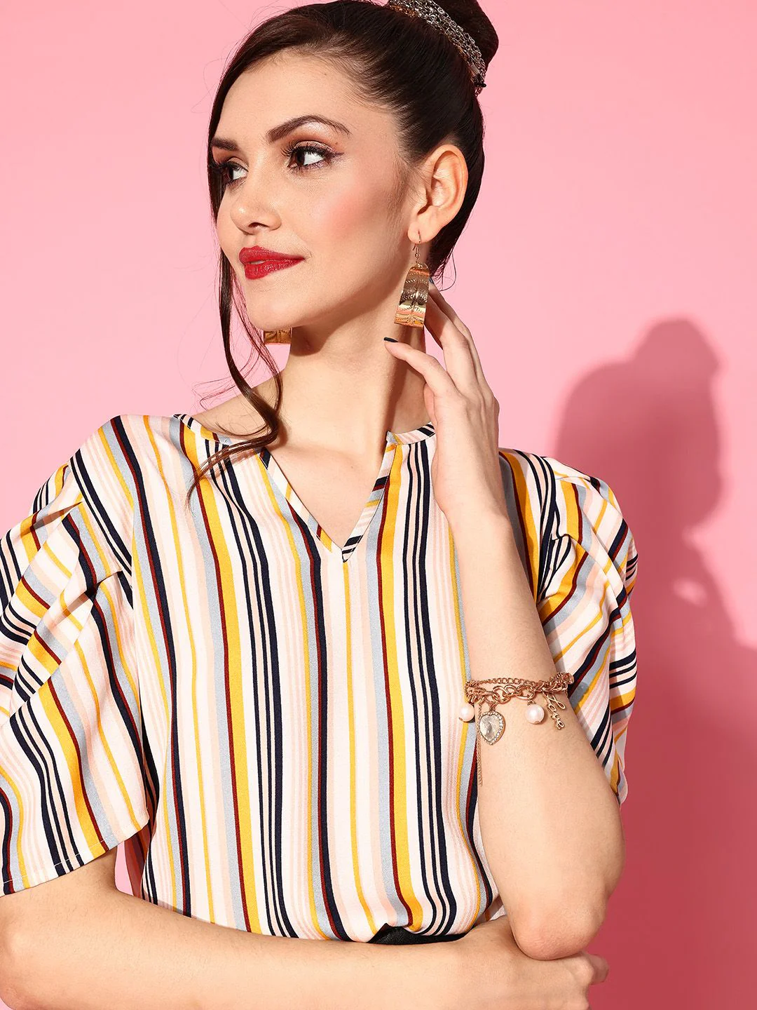 Berrylush Pretty Pink Vertical Striped Vacay Attire - Image 4