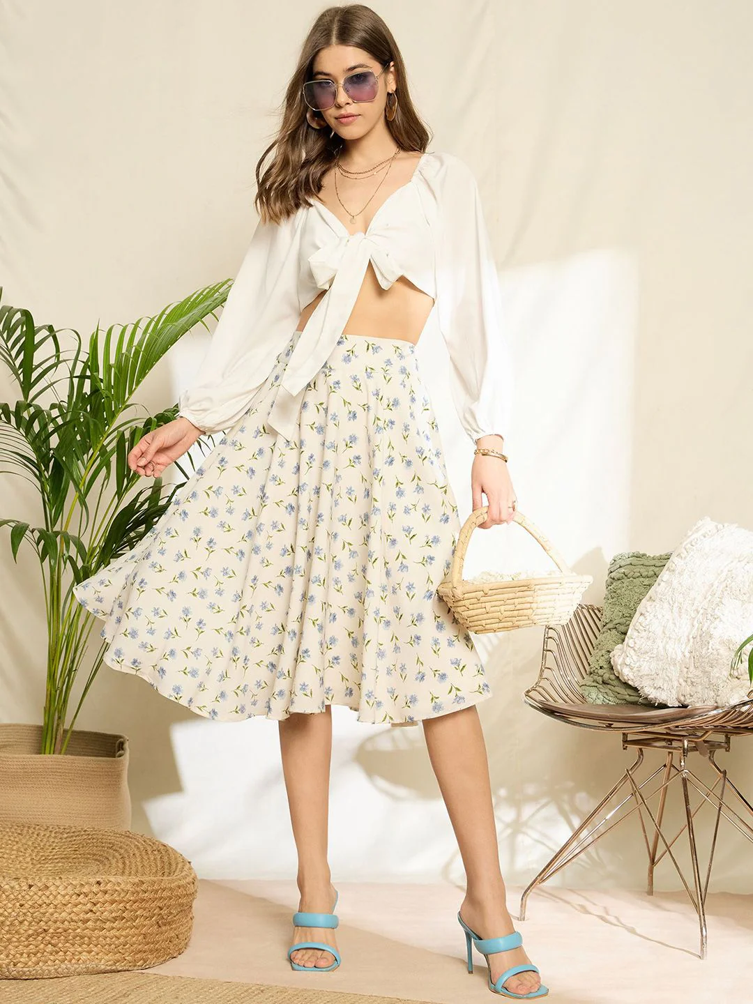 Berrylush Printed A-Line Knee Length Skirt - Image 5