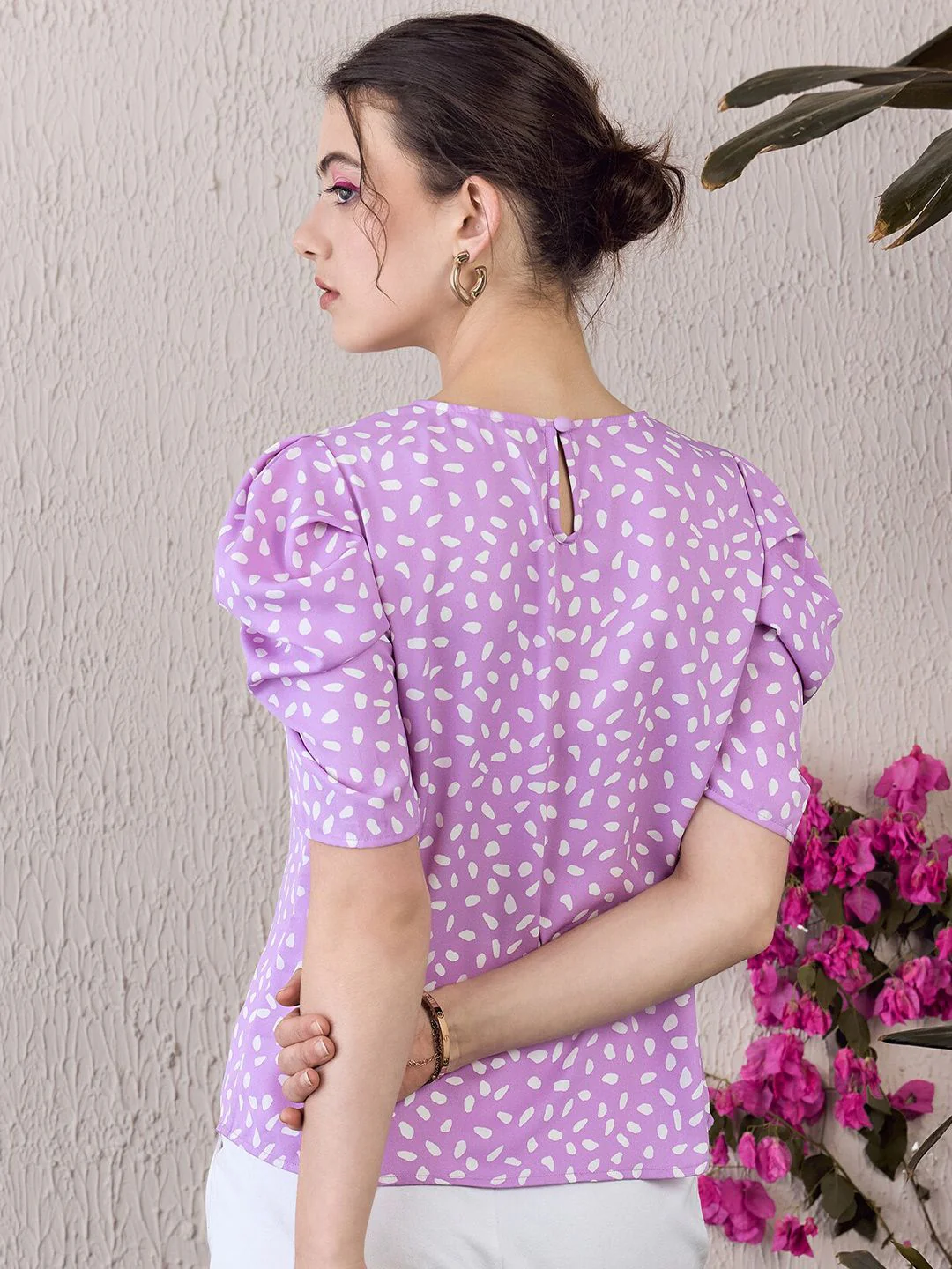 Berrylush Round Neck Printed Top - Image 4