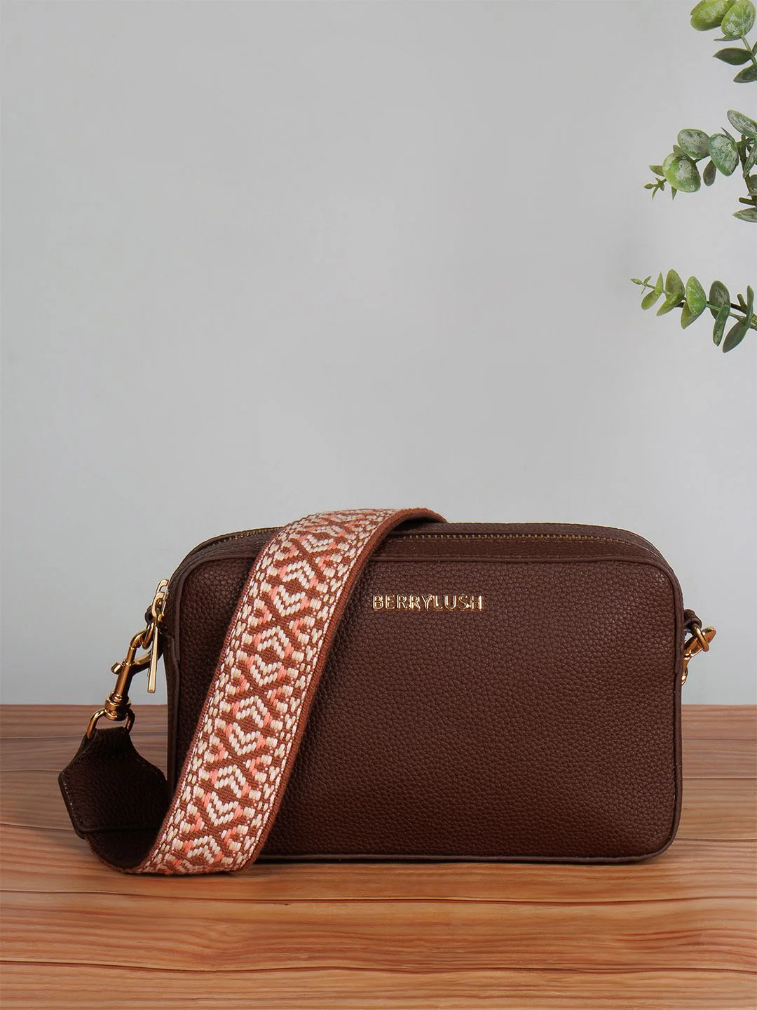 Berrylush Textured Structured Sling Bag with Quilted